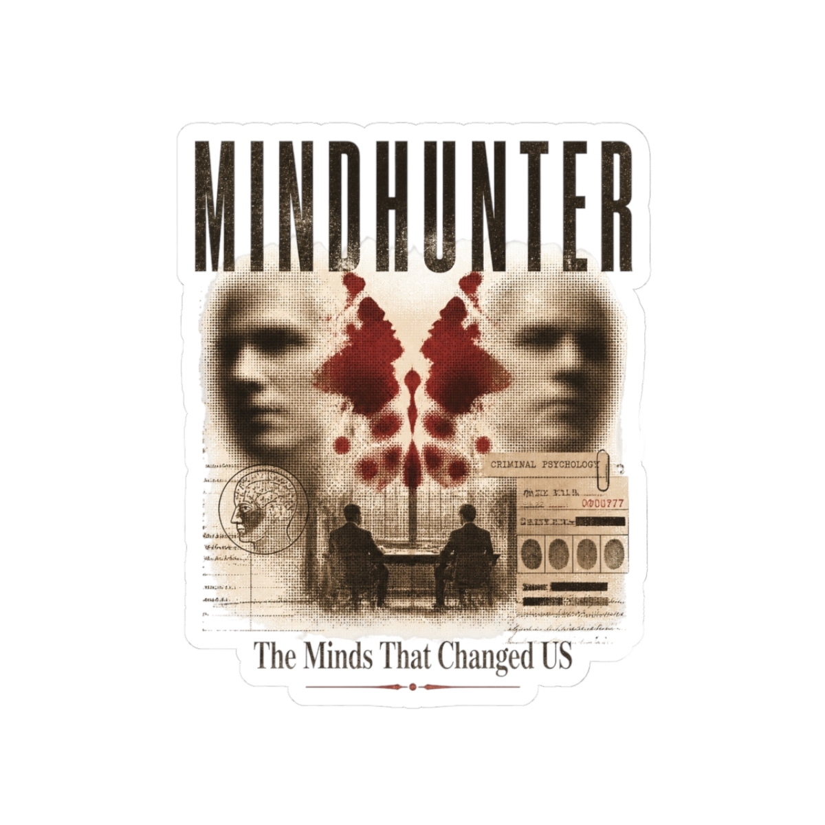 Mindhunter "The Minds That Changed US" Sticker - alternate angle 1, merchandise